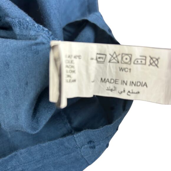 Utsa Jumper Dress Size XXL Blue Embroidered Floral Cottagecore Cotton Boho Midi - Picture 11 of 12